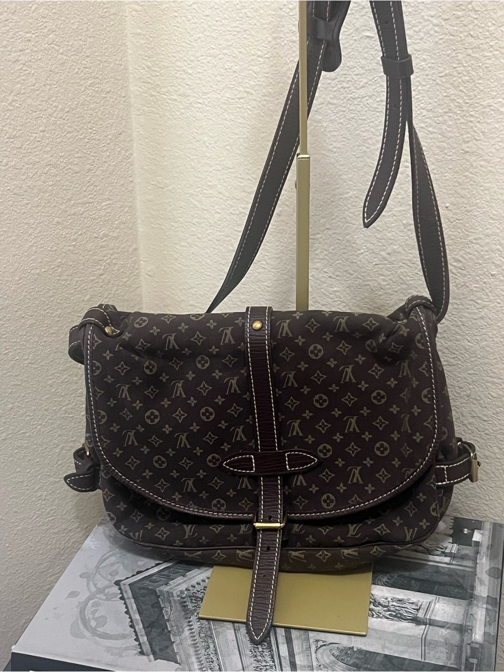 Louis Vuitton Brown Monogram Adjustable Strap Crossbody mini Lin Samur 25